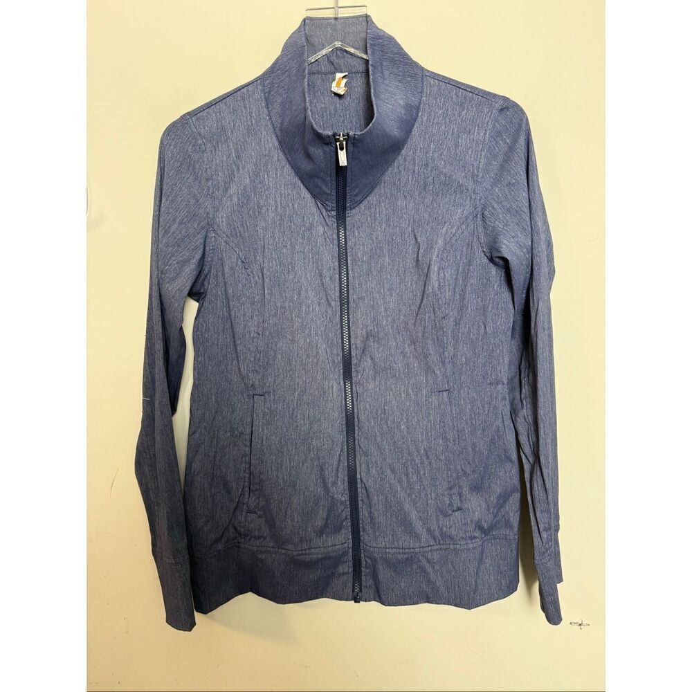 Lucy Activewear Navy Full Zip Jacket Women’s Medium High Collar Stretch Running